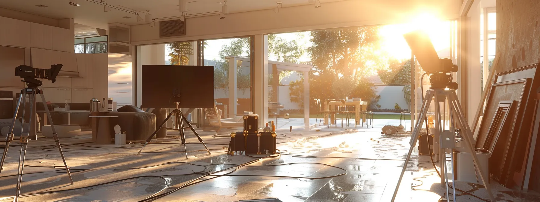 a team of professional renovation contractors, hard at work transforming a mid-century home into a modern masterpiece in glendale.