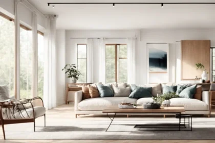 a bright, modern living room with a freshly updated interior showcasing elegant furniture and wide, open spaces.