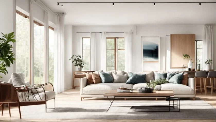 a bright, modern living room with a freshly updated interior showcasing elegant furniture and wide, open spaces.